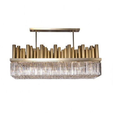 Modern Metal Indoor Decoration Lighting Luxury Chandeliers Wholesale Glass Rectangular Chandelier